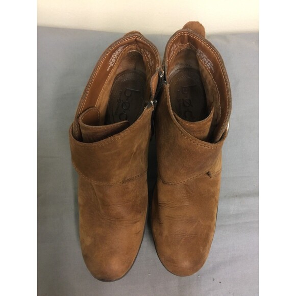 BOC Born Brown Leather Ankle heel Booties Buckle Women's size 38.5/7.5 - Picture 6 of 12